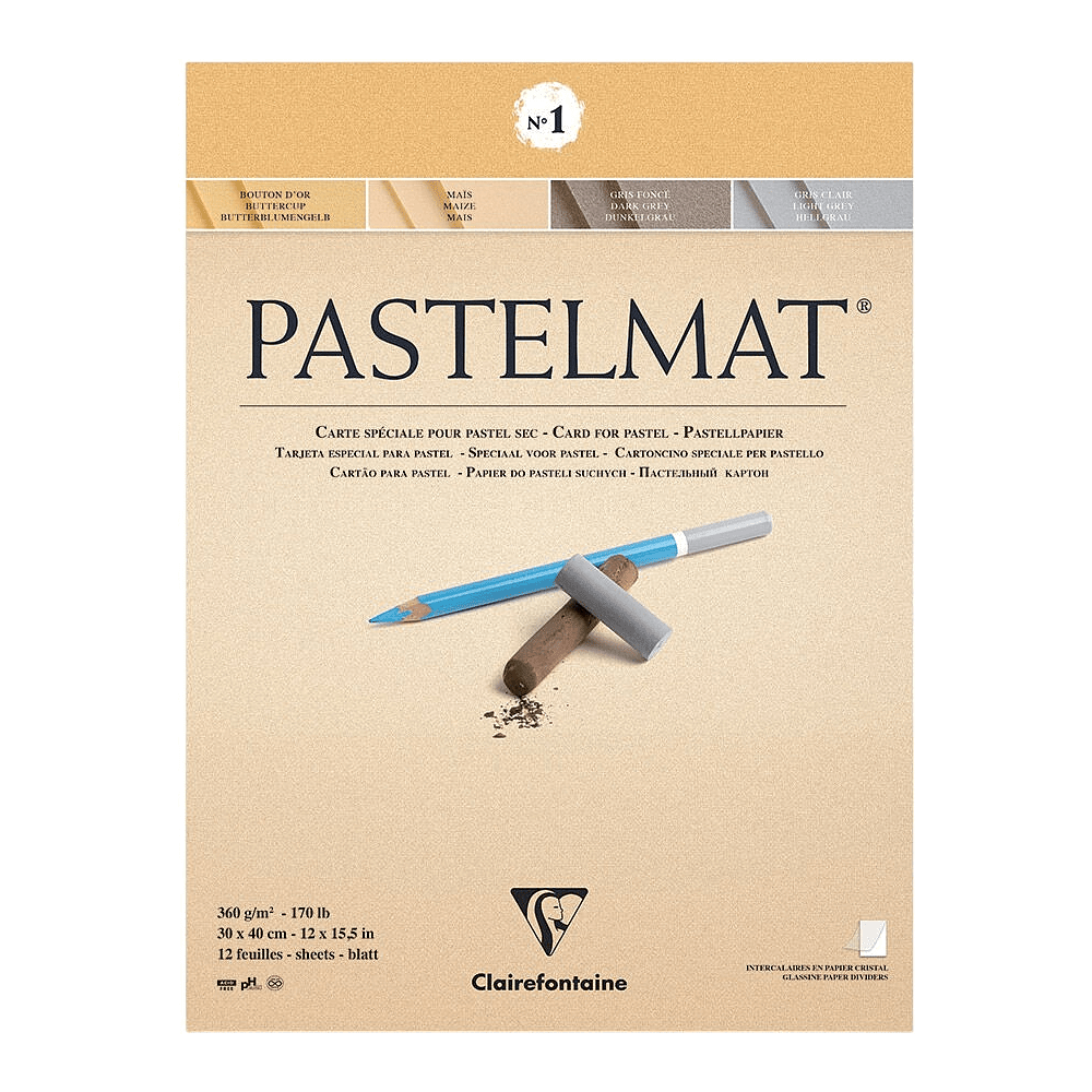 Блок бумаги "Pastelmat", 30x40 см, 360 г/м2, 12 листов, 4 цвета