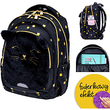 Рюкзак школьный "Fluffy Kitty Black", черный