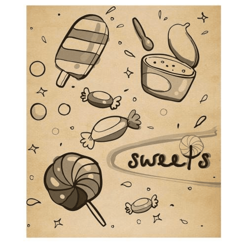 Тетрадь "Сладости", А5, 48 листов, клетка, ассорти 