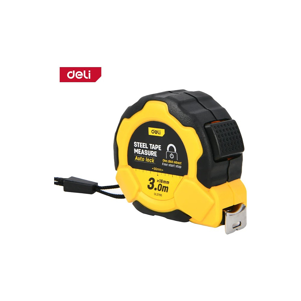 Рулетка Deli YS EDL3795, 3 м х 16 мм, желтый, черный - 3