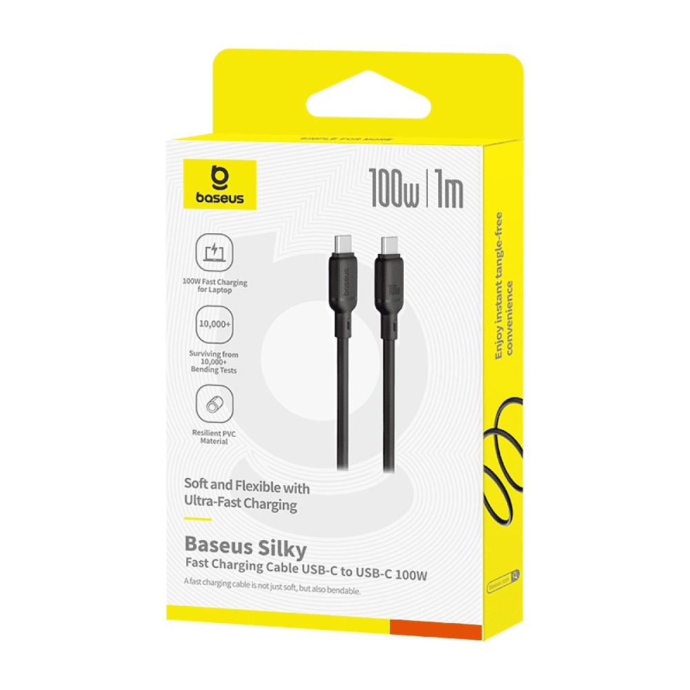 Кабель Baseus P10377704113-00, Type-C to Type-C, 100W, 1 м, Cluster Black - 5