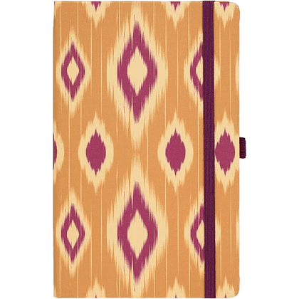 Блокнот "Ikat mustard blush", А5, 96 листов, линейка, оранжевый, бордовый - 2