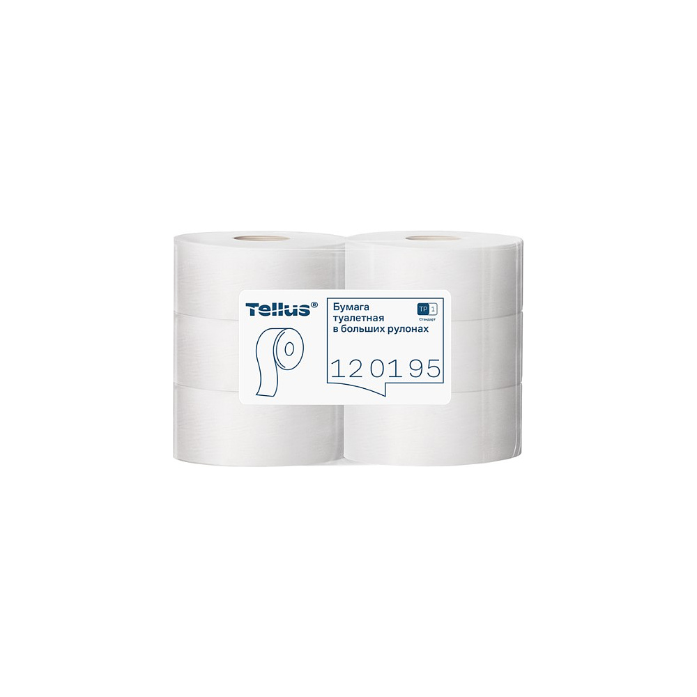 Бумага туалетная Tellus Стандарт ТP1, в больших рулонах, 525 м, 1 слой - 3