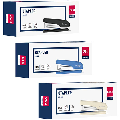 Скобосшиватель "Deli Exceed 0229", 15 листов, ассорти - 6