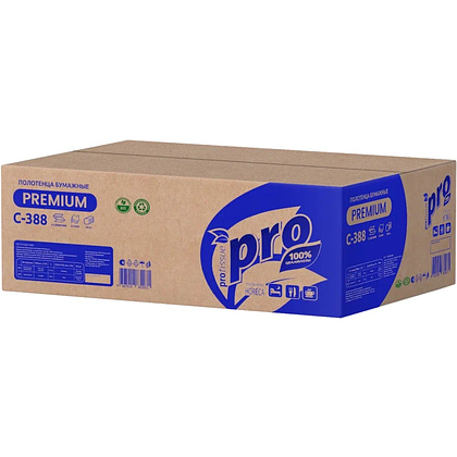 Полотенца бумажные PROtissue, V - сложение, 180 листов, 3 слоя, 100% целлюлоза - 9