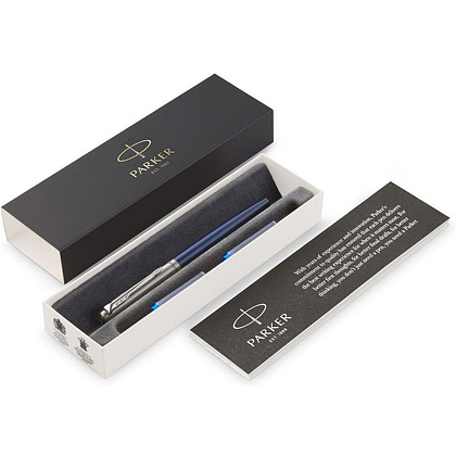 Ручка перьевая "Parker Jotter Royal Blue CT", M, синий, серебристый, патрон синий - 2