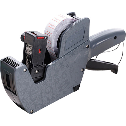 Этикет-пистолет однострочный "Deli", 21.5x12 мм, серый