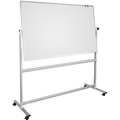 Магнитная доска оборачиваемая мобильная белая, 100x150 см
