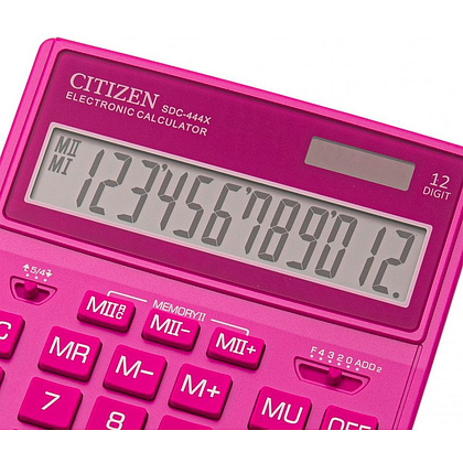 Калькулятор настольный CITIZEN "SDC-444 XRPKE", 12-разрядный, розовый - 4