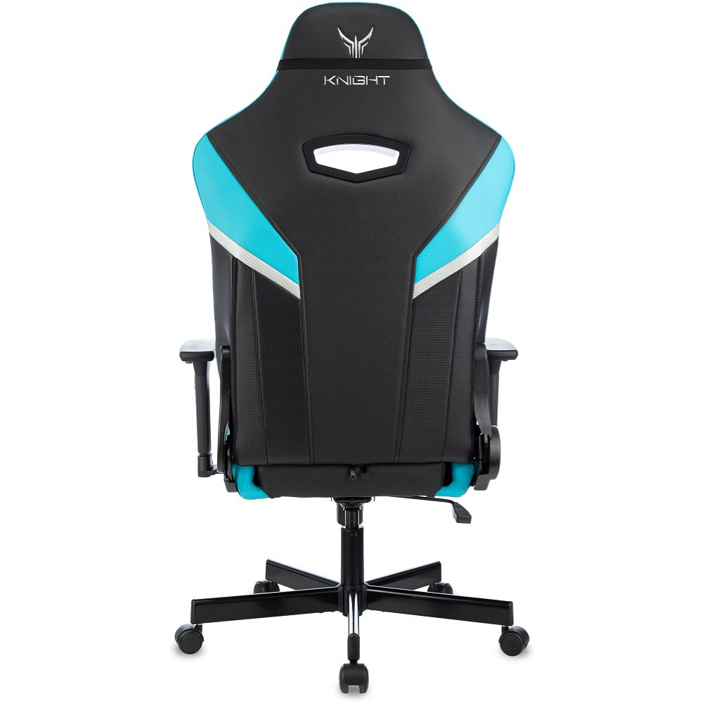 Кресло игровое Бюрократ Knight Thunder 5X экокожа, черный, голубой, металл - 6