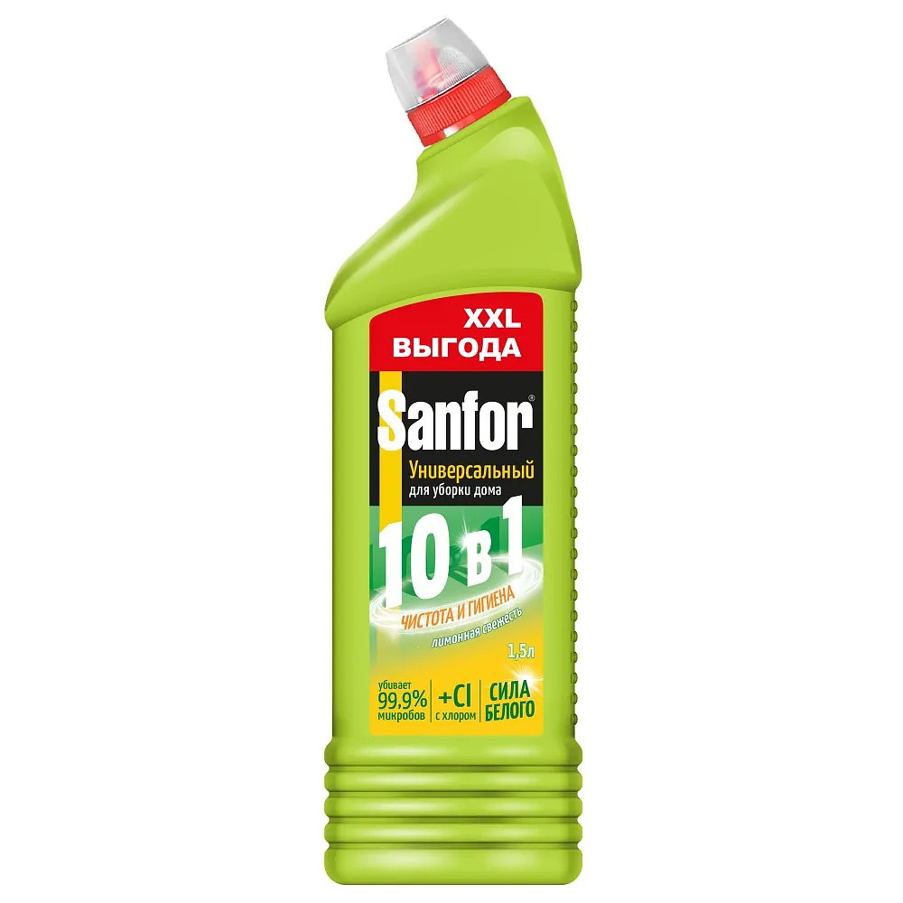 Средство чистящее для сантехники "Sanfor Универсал Лимонная свежесть", 1500 мл