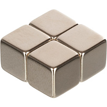 Кнопки магнитные "Куб", 10x10 мм, 4 шт., для досок, серебристый