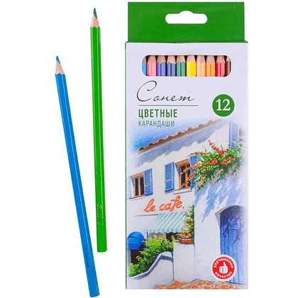Набор цветных карандашей "Сонет", 12 цветов - 2