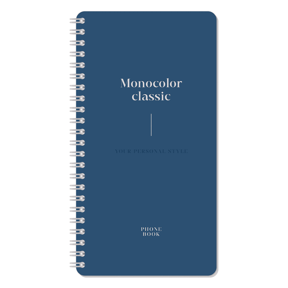 Книга алфавитная "Моноколор. Dark azure", А5, 80 листов, синий