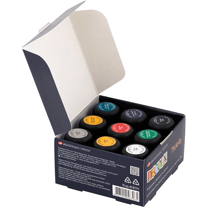 Краска акриловая по ткани "Декола", набор 9 цветов, 20 мл, банки - 3