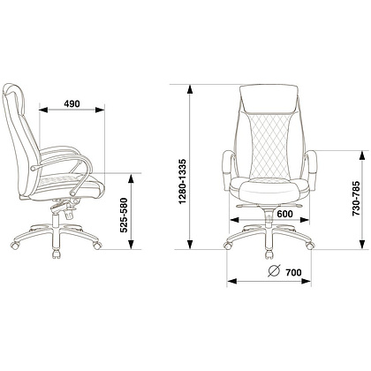 Кресло для руководителя Бюрократ T-9924SL, кожа, металл, черный - 6