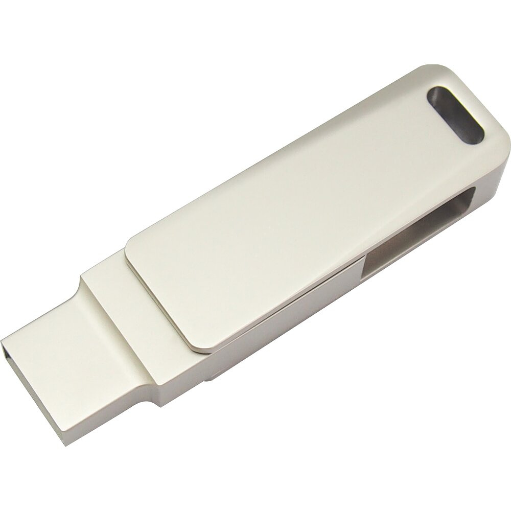 USB Flash накопитель 3.0 32 Gb СК-046, TypeC Dual, металл, серебристый   - 2