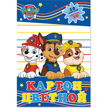 Картон цветной набор "Paw Patrol", А4,10 цветов,10 листов - 3