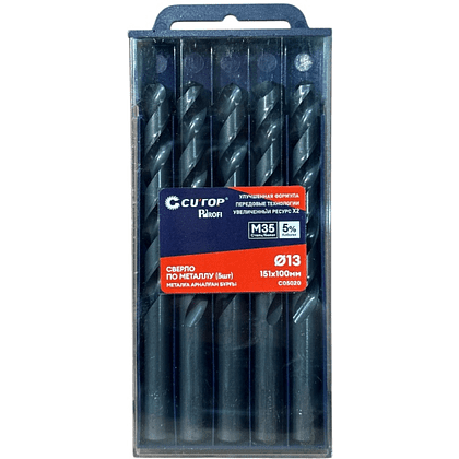 Сверло по металлу CUTOP Profi C05020, 13.0х151 мм, 5 штук