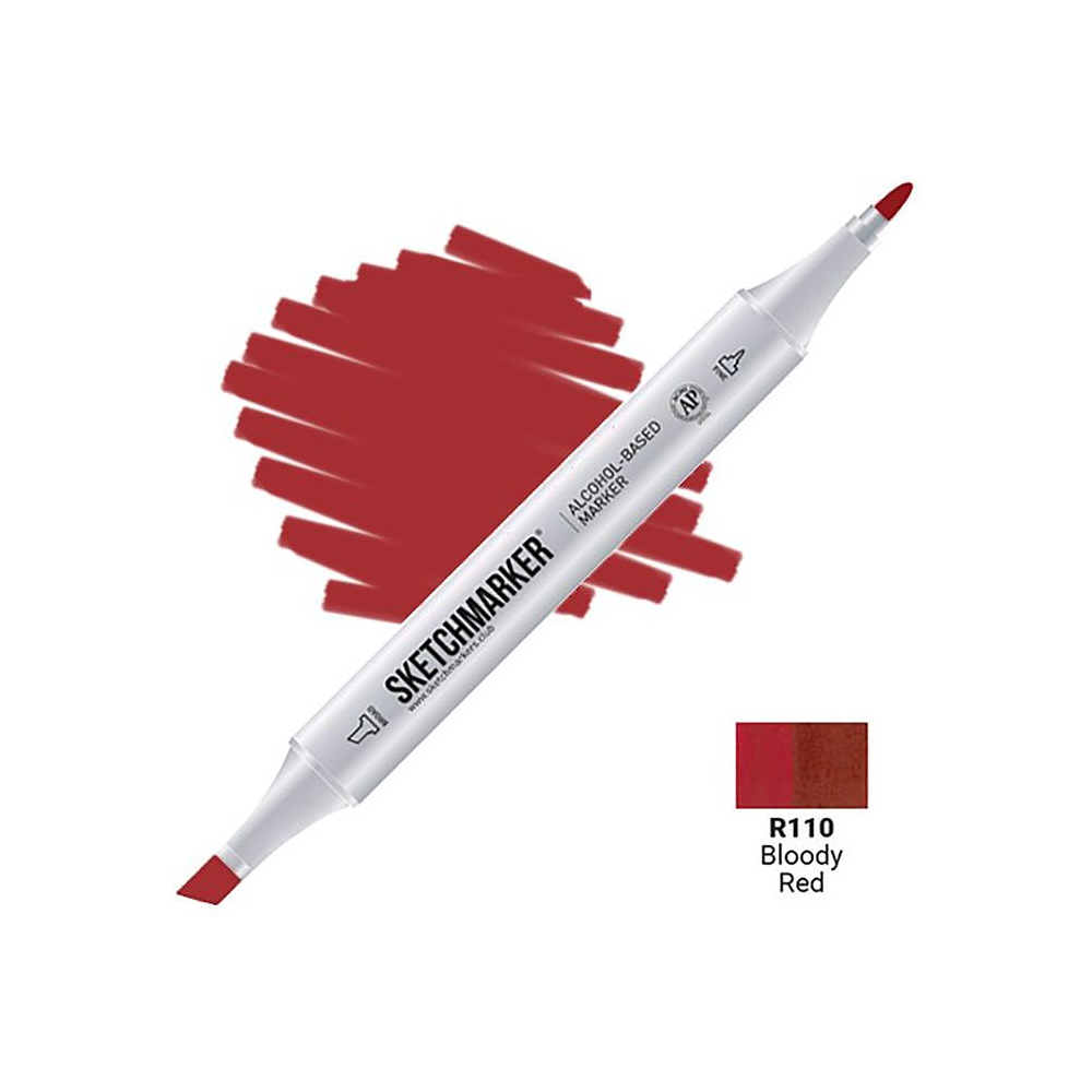 Маркер перманентный двусторонний "Sketchmarker", R110 красный кровавый