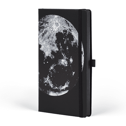 Блокнот "Cosmic moon", А5, 96 листов, линейка, на резинке, черный
