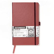 Скетчбук "Sketchmarker", 13х21 см, 140 г/м2, 80 листов, красный винтаж