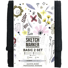Набор маркеров перманентных двусторонних "Sketchmarker Basic 2"