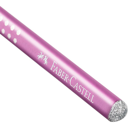 Карандаш простой "GRIP Sparkle", B, без ластика, розовый - 2