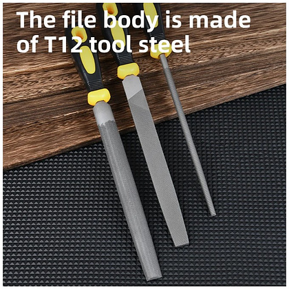 Набор напильников Deli YS EDL352083, 3 шт, 200 мм, черный, желтый - 5