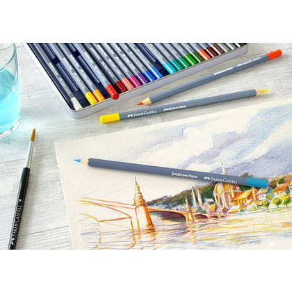 Карандаши цветные акварельные "Goldfaber Aqua", 36 цветов, металлическая упаковка - 5
