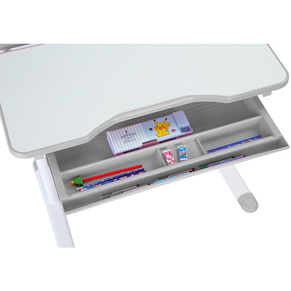 Комплект растущей мебели Fundesk "Cubby Botero": парта, стул, подставка для книг, LED-лампа, серый - 7