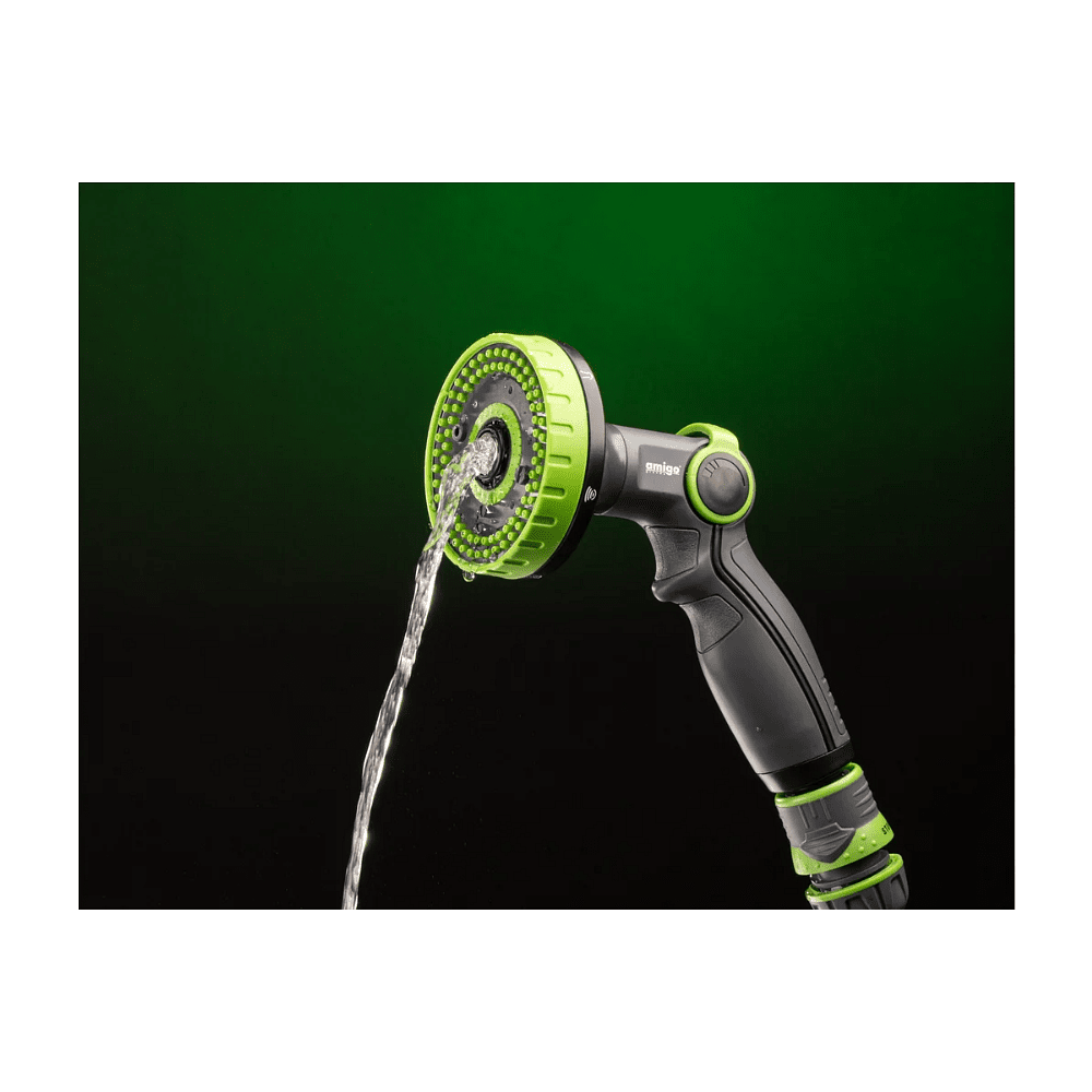 Пистолет-распылитель Amigo Grande 79401, 2/4", 6 фунций, пластик, серый, зеленый - 5