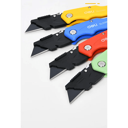 Нож строительный складной Deli YS EDL006K-4, 19 мм, трапеция, 4 шт. - 9