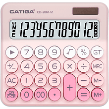Калькулятор настольный CD-2861-12 Catiga, 12-разрядный, пластик, розовый