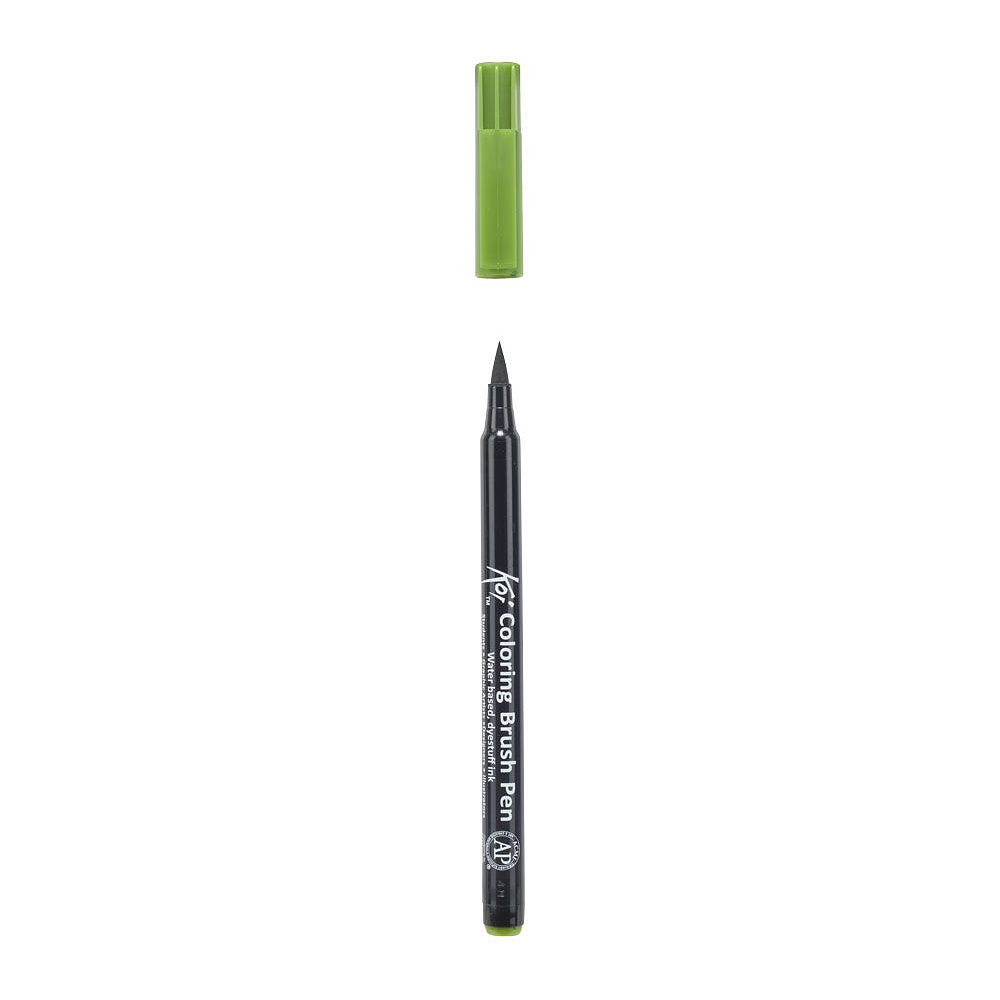 Маркер акварельный "Koi Color Brush", зеленый болотный - 3