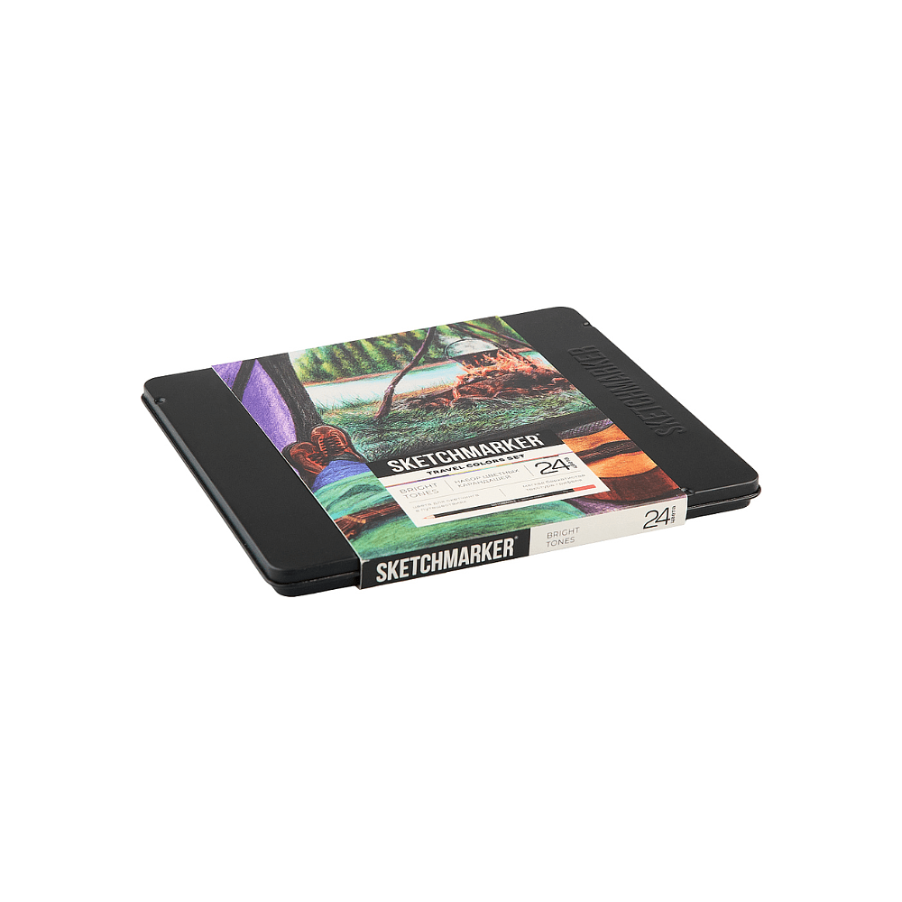 Карандаши цветные "Sketchmarker Путешествия", набор 24 цвета, жестяной пенал. - 3