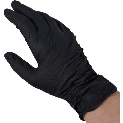Перчатки нитриловые неопудренные одноразовые BVB, р-р S, 100 шт./уп., черный - 4