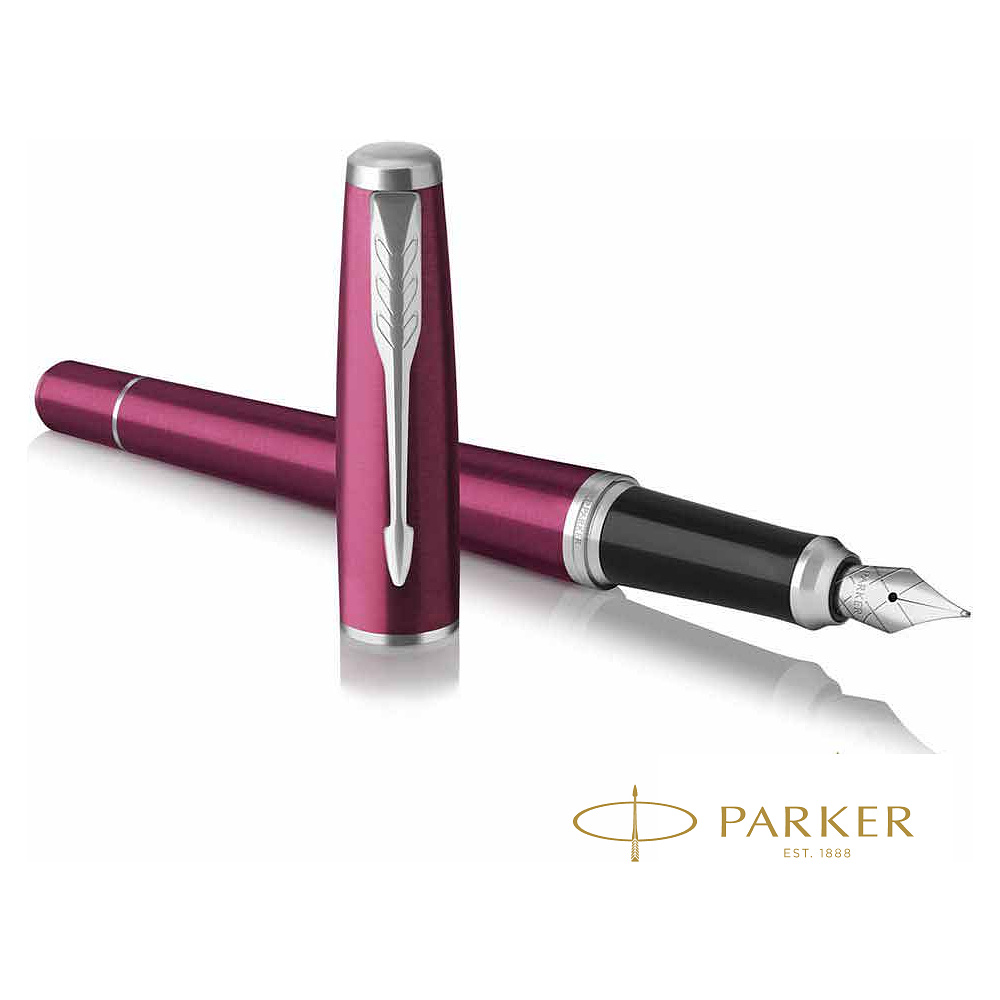 Ручка перьевая "Parker Urban Vibrant Magenta CT", F, бордовый, серебристый, патрон синий