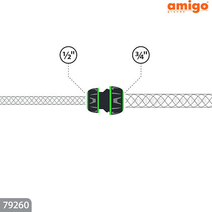 Коннектор Amigo Grande "79260", 1/2-3/4", пластик, серый, зеленый - 3