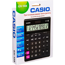 Калькулятор настольный Casio "GR-12-W-EP", 12-разрядный, черный