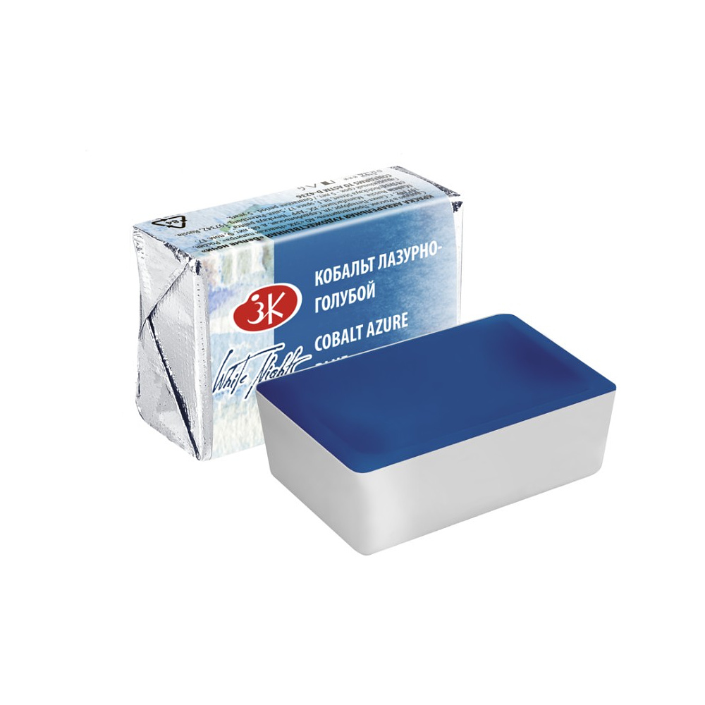 Краски акварельные "Белые ночи", 532 кобальт лазурно-голубой, кювета