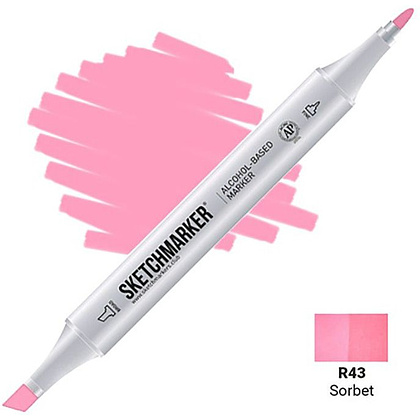 Маркер перманентный двусторонний "Sketchmarker", R43 шербет