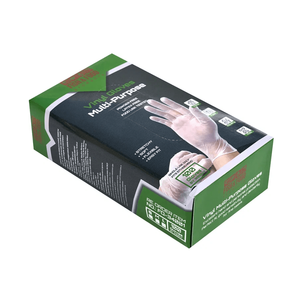 Перчатки виниловые одноразовые, р-р М, 100 шт/упак, прозрачный - 2