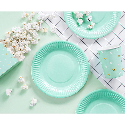 Тарелка бумажная "Алоха", 18 см, 6 шт, бирюзовый - 2