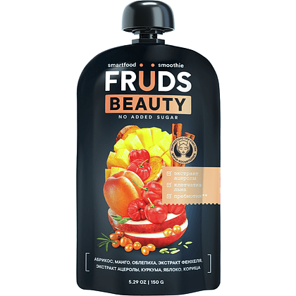 Пюре фруктовое"Smartfood smoothie fruds", вкус груша, яблоко, абрикос, манго и облепиха