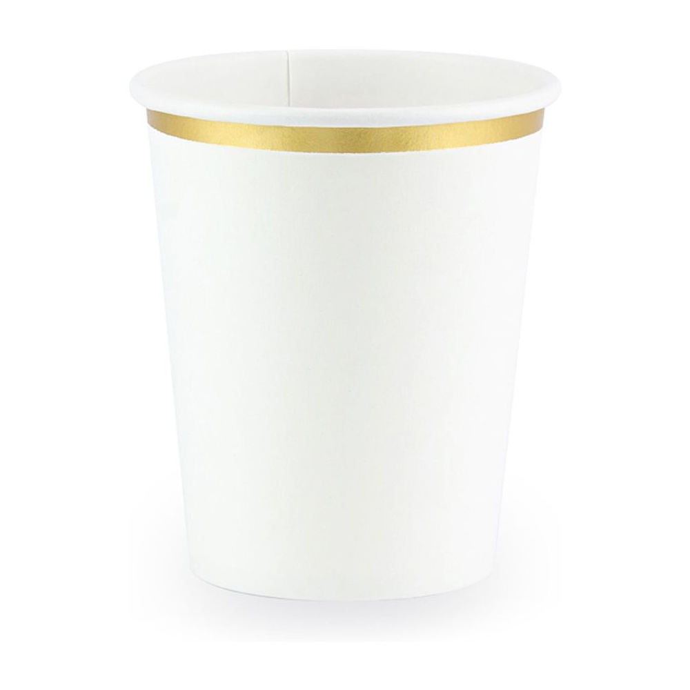 Стакан бумажный "KPP30-008", 6 шт, 260 мл, белый , золотистый