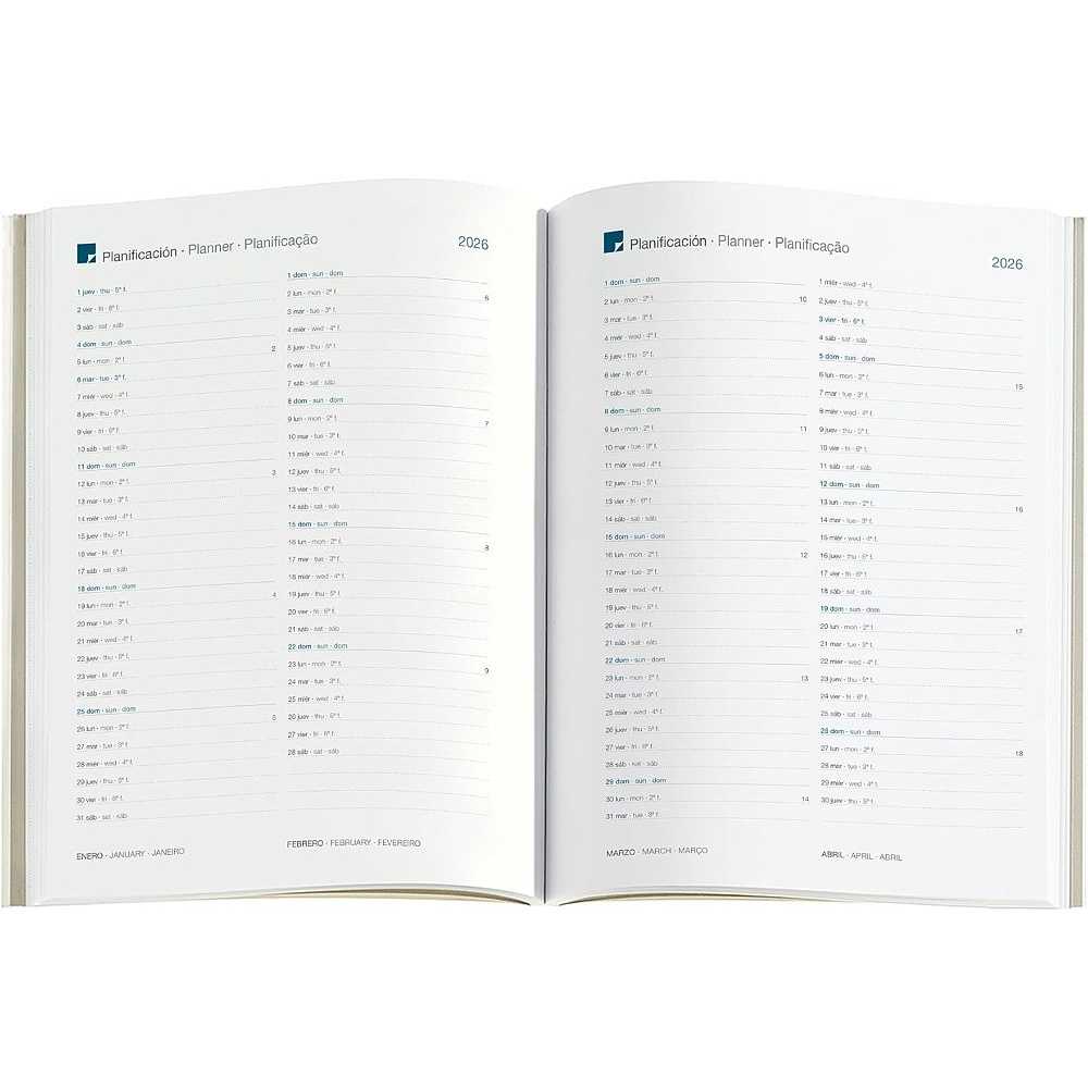 Ежедневник датированный "Colour Block" 2026, A5, линейка, синий, зеленый - 4