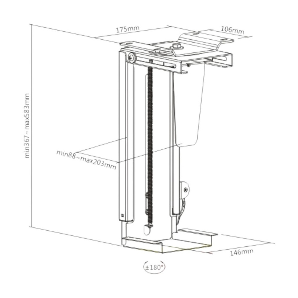 Держатель для системного блока Easy BLACK, чёрный матовый - 5