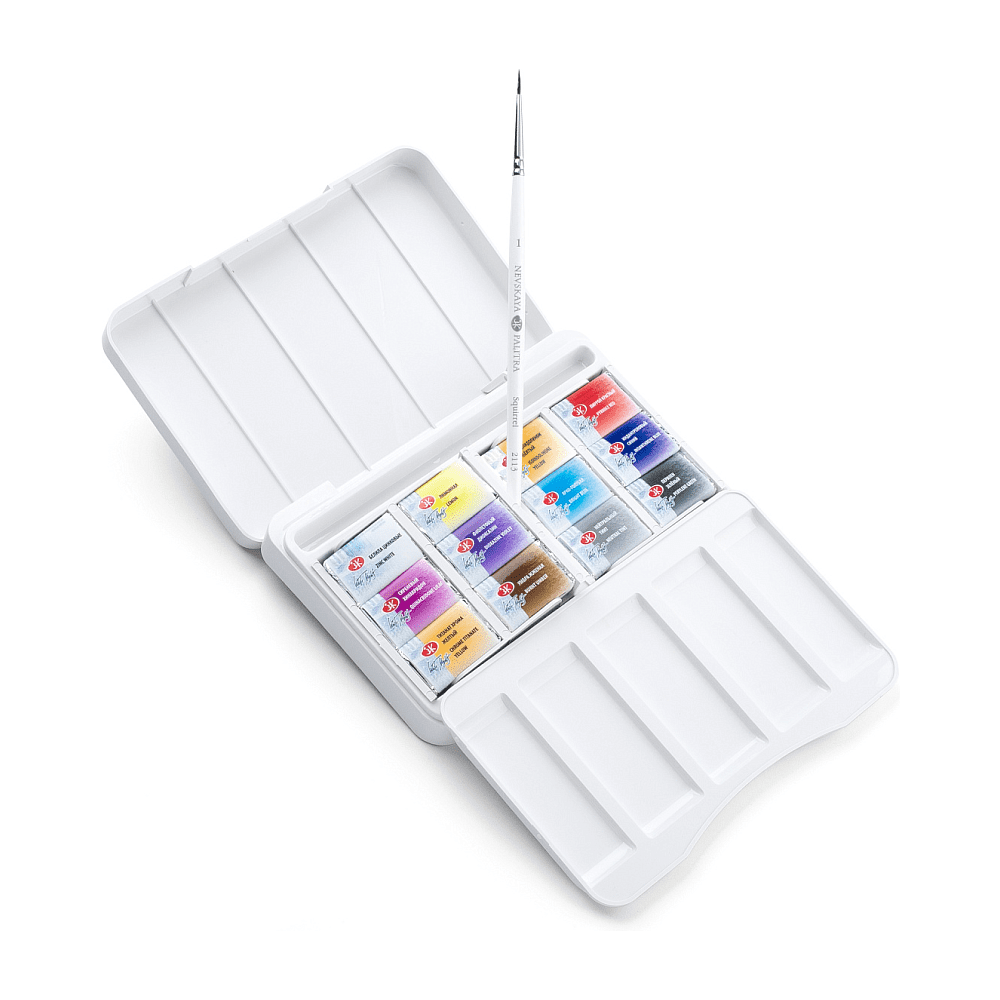 Краски акварельные "Белые ночи Ботанический атлас", набор 12 цветов, кюветы - 3