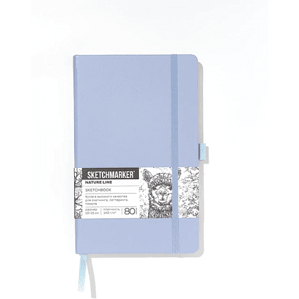 Скетчбук "Sketchmarker", 13х21 см, 140 г/м2, 80 листов, пыльный голубой